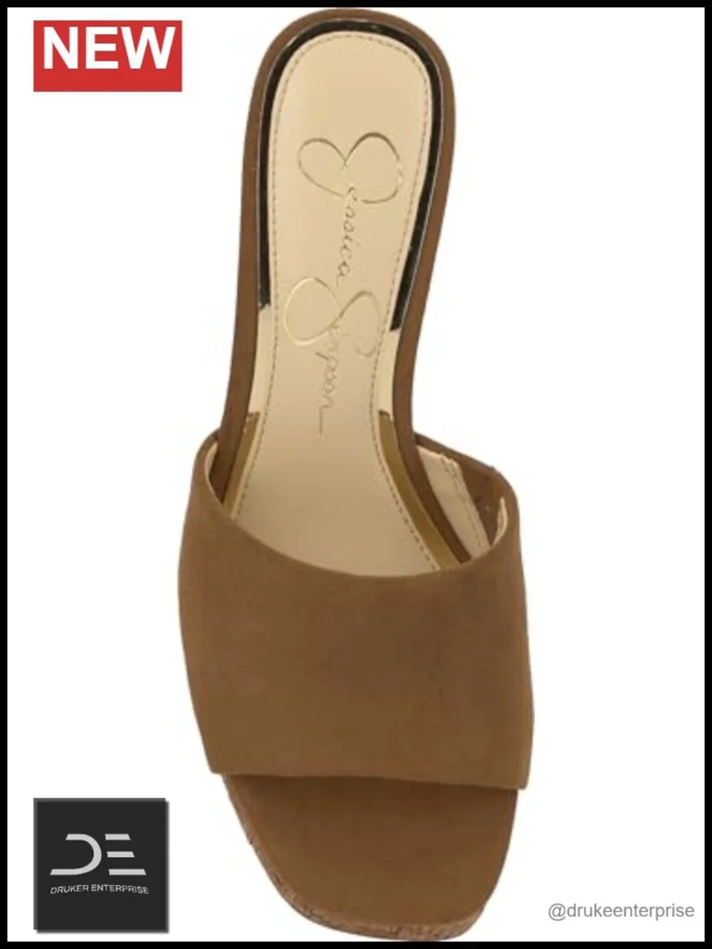 Faux Suede Chunky High Heel Slip On Platform Mules Sandals Peep Toe